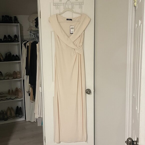 NWT Ralph Lauren JERSEY OFF THE SHOULDER DRESS - mascarpone cream IVORY - Picture 9 of 16